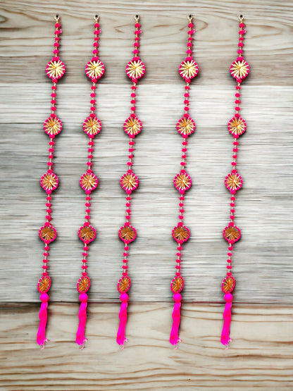 Gota Ring, PomPom & Beads Lari, Set of 5