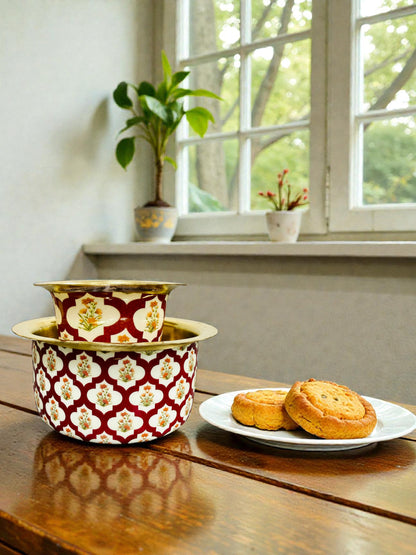 South Indian Brass Filter Coffee Serving Dabara or Filter Kaapi or Tumbler and Bowl/Saucer Set