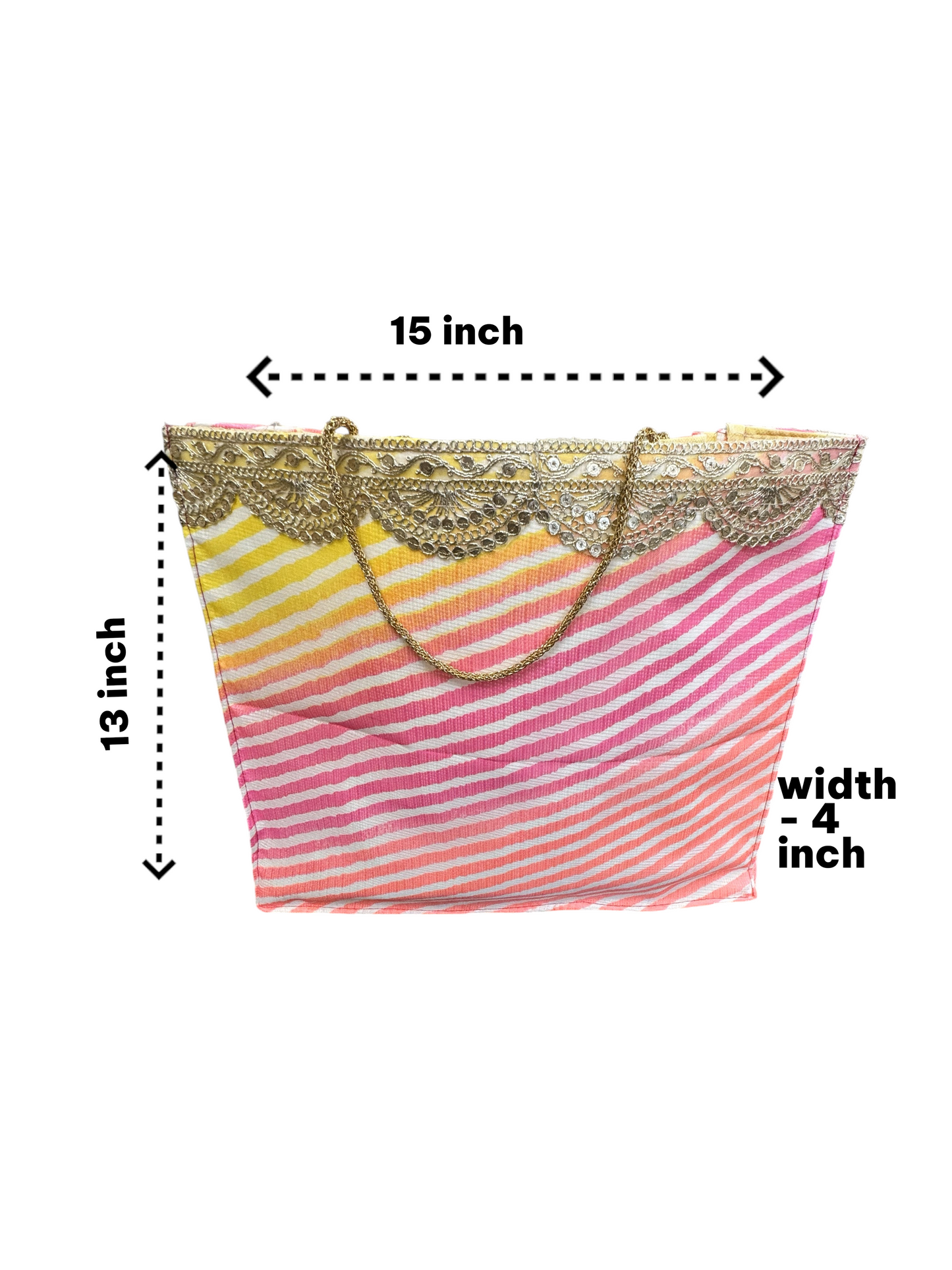 Big Lehariya Fabric Bags with Handle