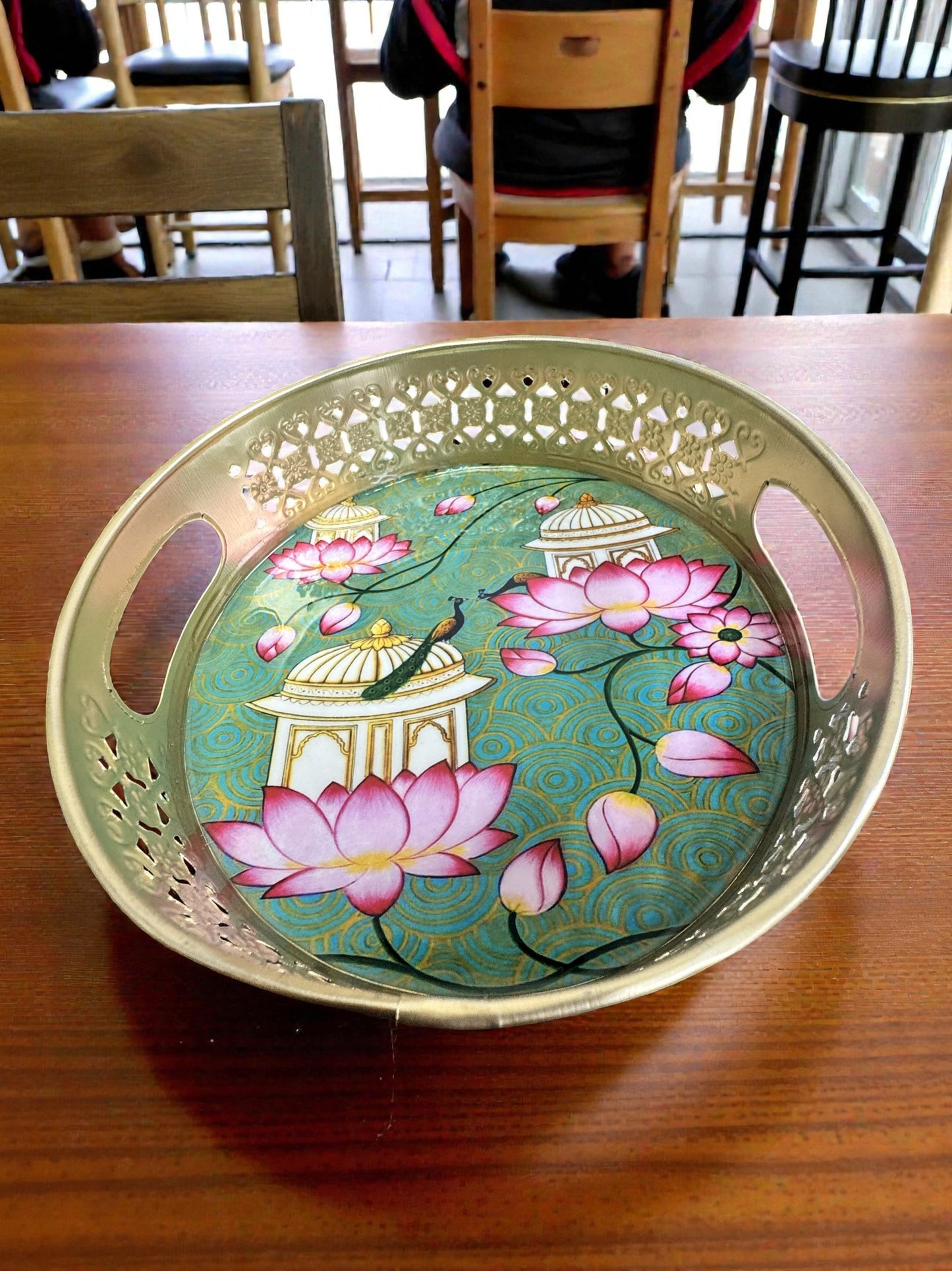 Designer Floral Print Tray Set