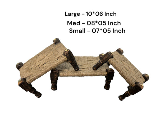 Wooden Jute Khaat / Manji, Set of 3