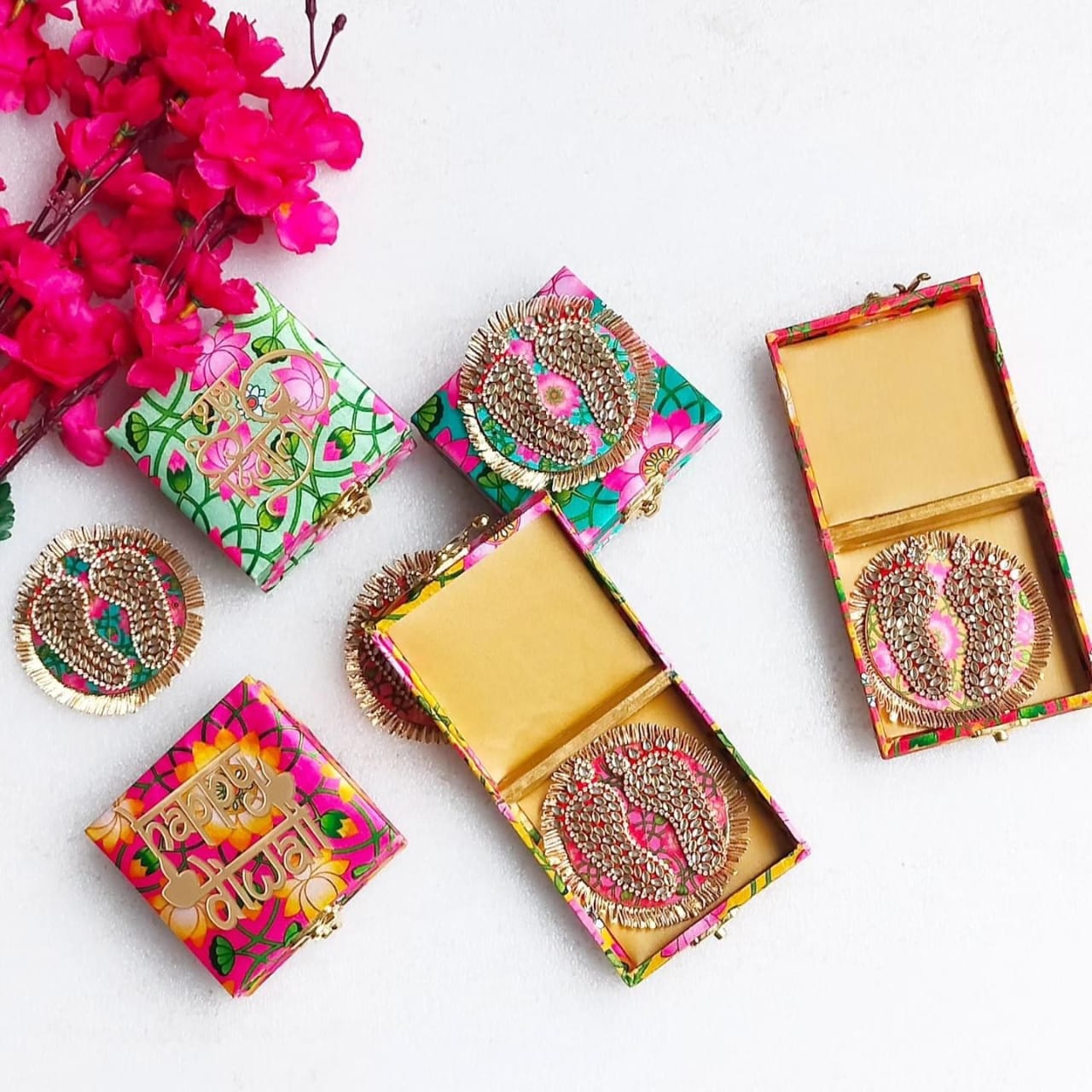 Laxmi Charan with Lotus Print Gift Box