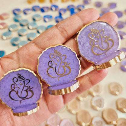 Resin Ganesha in Agate Texture - Set of 5 - Perfect Return Gifts for Ganesh Chathurthi/Diwali/Puja