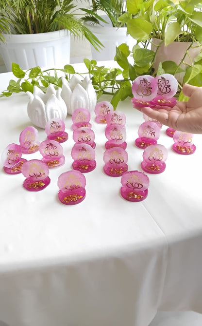 Resin Ganesha in Agate Texture - Set of 5 - Perfect Return Gifts for Ganesh Chathurthi/Diwali/Puja