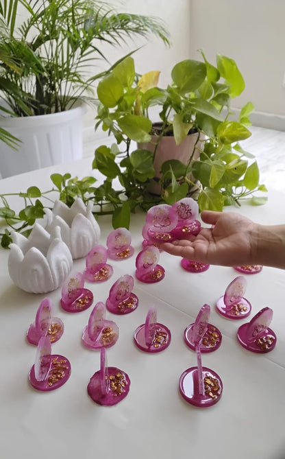 Resin Ganesha in Agate Texture - Set of 5 - Perfect Return Gifts for Ganesh Chathurthi/Diwali/Puja