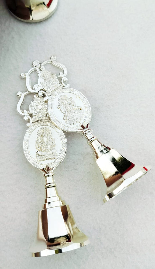 5" German Silver Bell for Puja - Affordable Diwali Return Gift/ Puja Return Gift