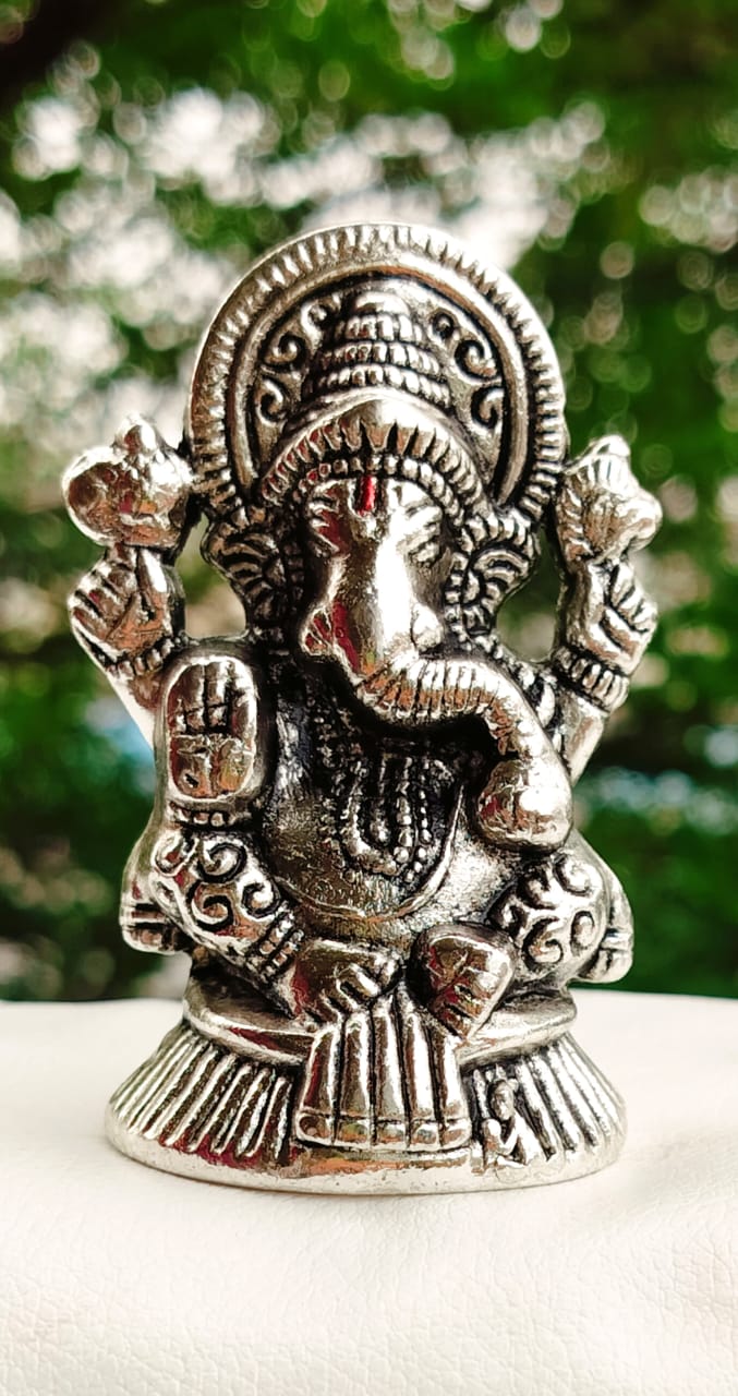 Antique Finish German Silver Ganesh