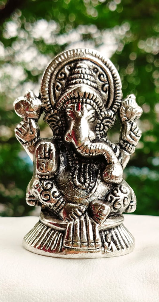 Antique Finish German Silver Ganesh