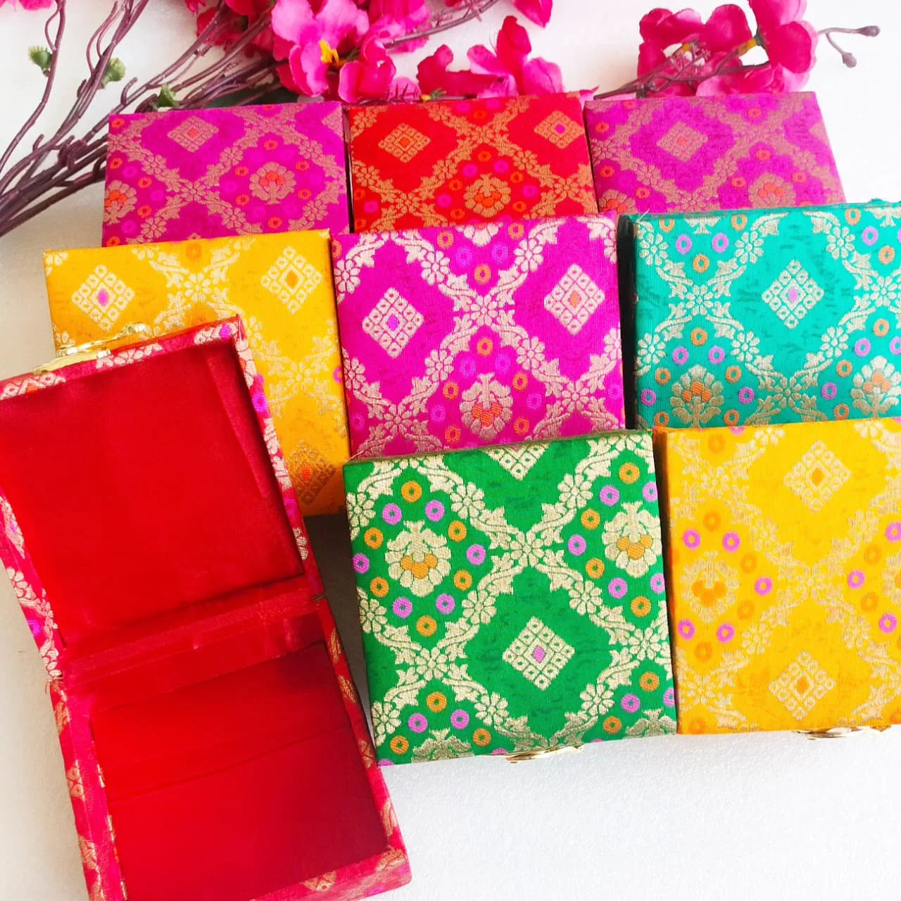 Diwali Gift - Diya with Kundan Laxmi Charan & Swastik in Gift box with Happy Diwali Decal