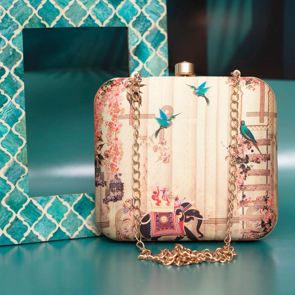 Designer Clutch with Meadow & Majesty Potrait