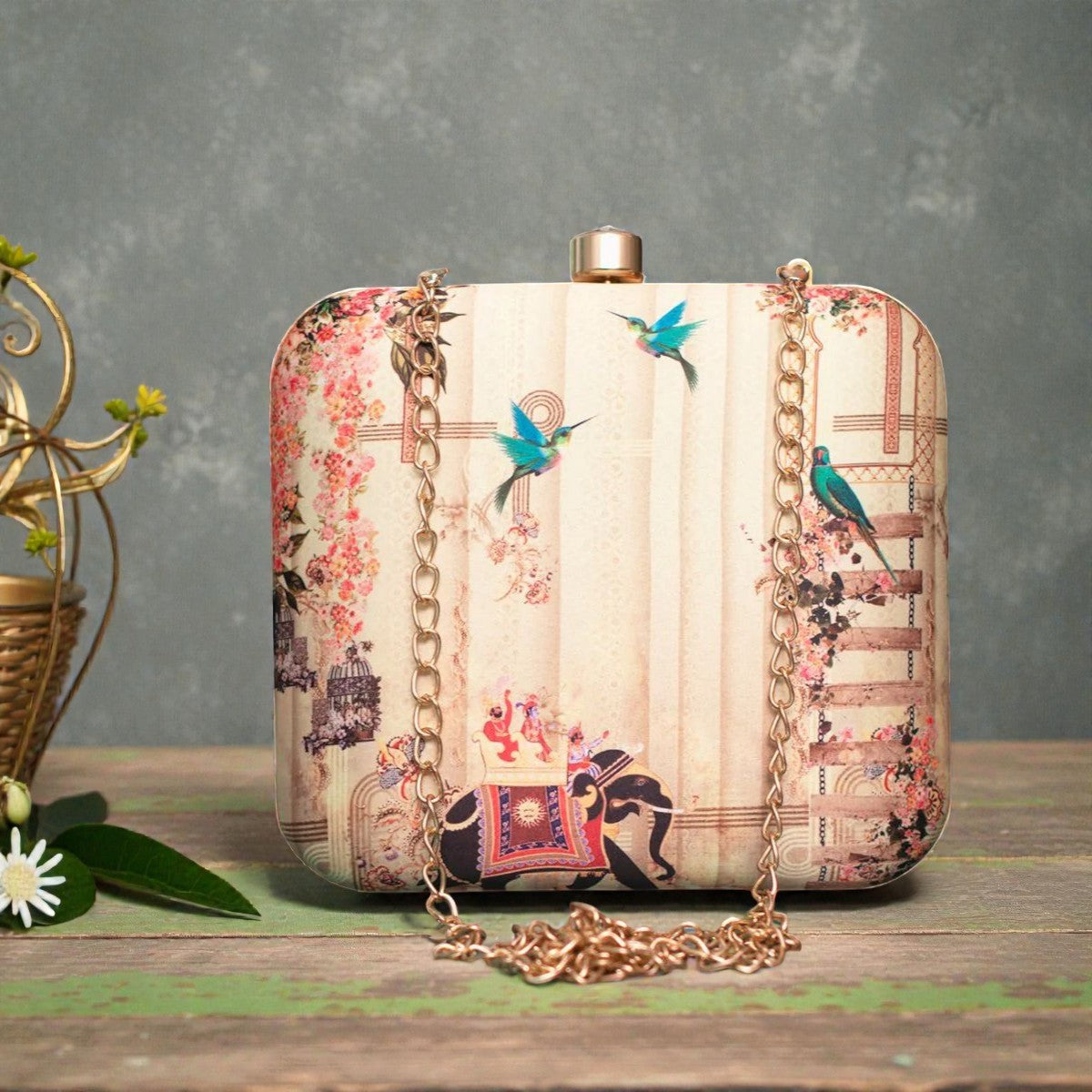 Designer Clutch with Meadow & Majesty Potrait