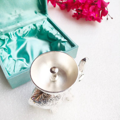 German Silver Elephant Jyot Diya in Gift Box