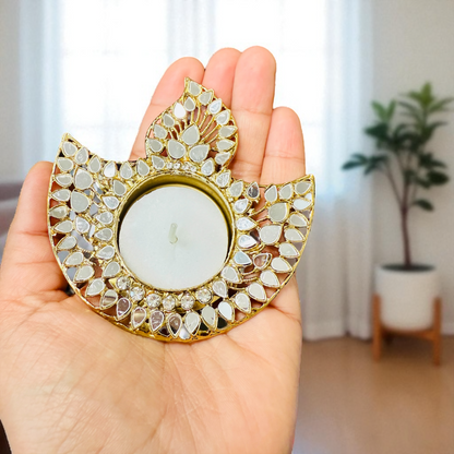 Mirrorwork Diya/T-Light Holder - Return Gifts for Housewarming/Diwali/Puja