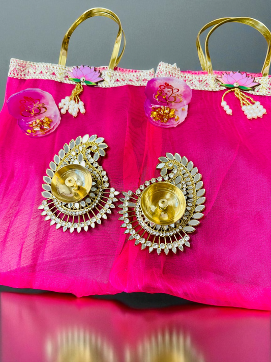 Combo of Diya, Resin Ganesha & Bag - Perfect Giveaway for Wedding, Mehendi, Karwachauth