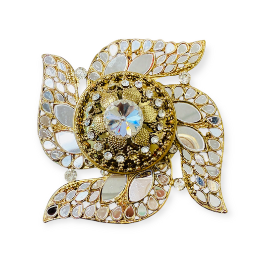 Handmade Designer Swastik Shaped Kundan Dibbies/Sindoor Daani/Trinket Box