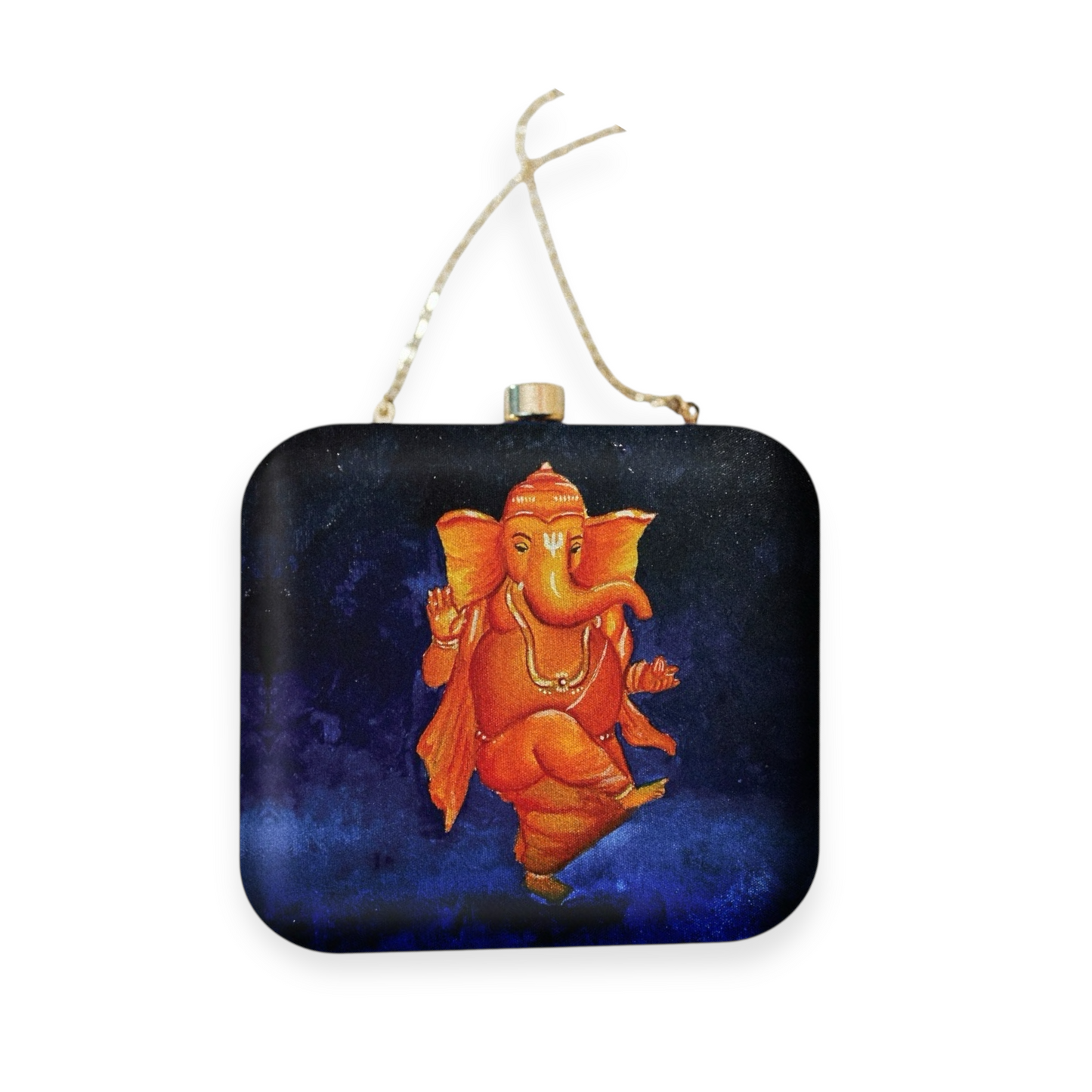 Indian Ethnic Designer Box Clutch with Lord Ganesha