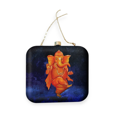 Indian Ethnic Designer Box Clutch with Lord Ganesha