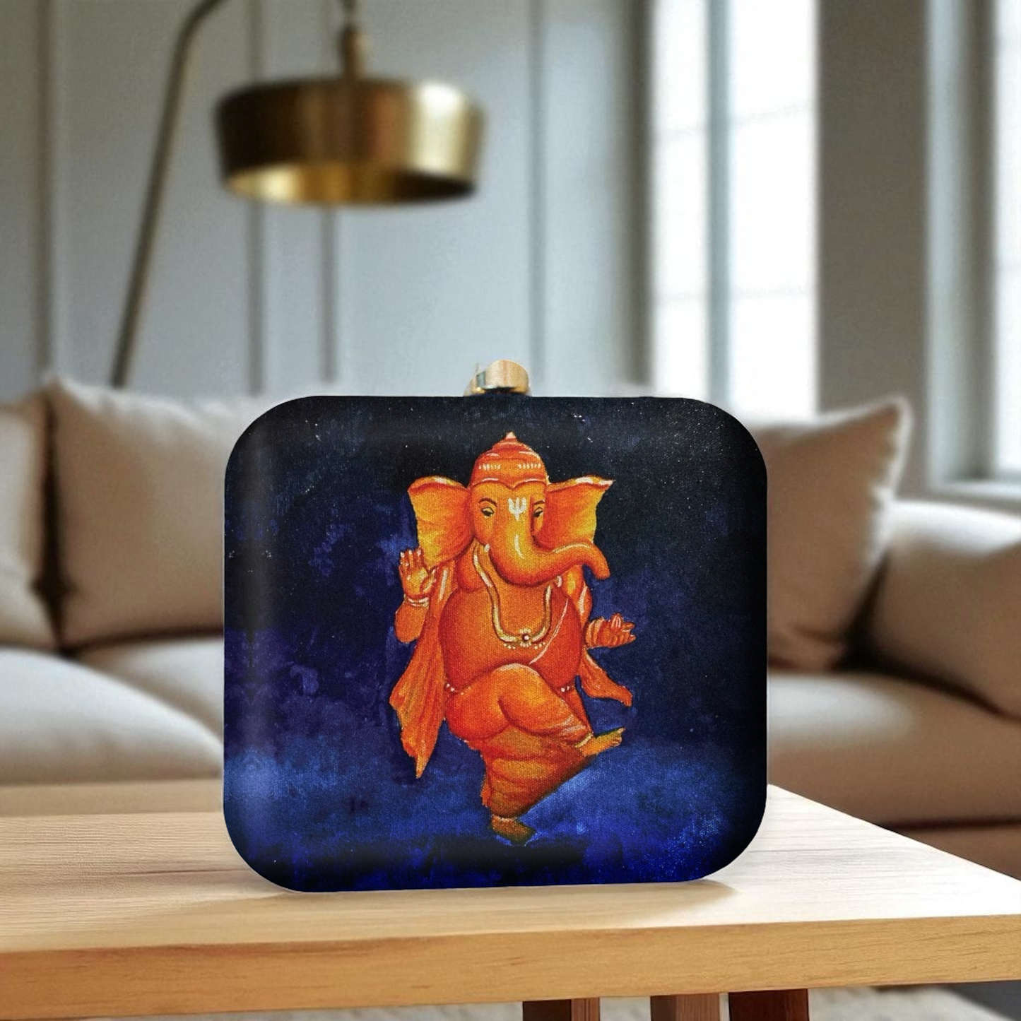Indian Ethnic Designer Box Clutch with Lord Ganesha