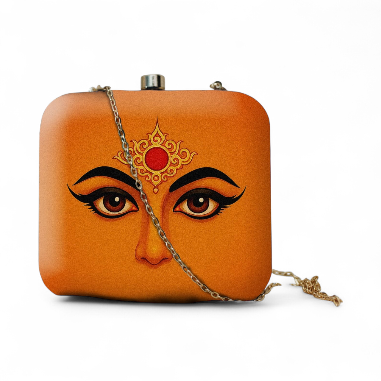 Durga Maa Portrait with Bindi Printed Clutch