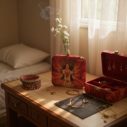 Maa Durga Printed Clutch