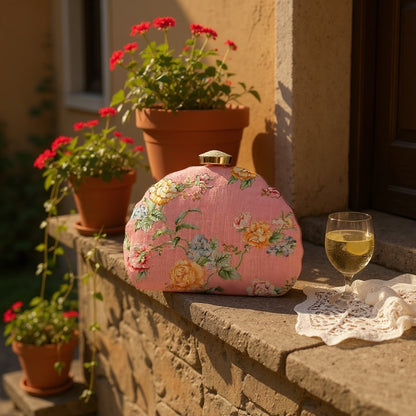 Floral Printed Zari Embroidery Clutch