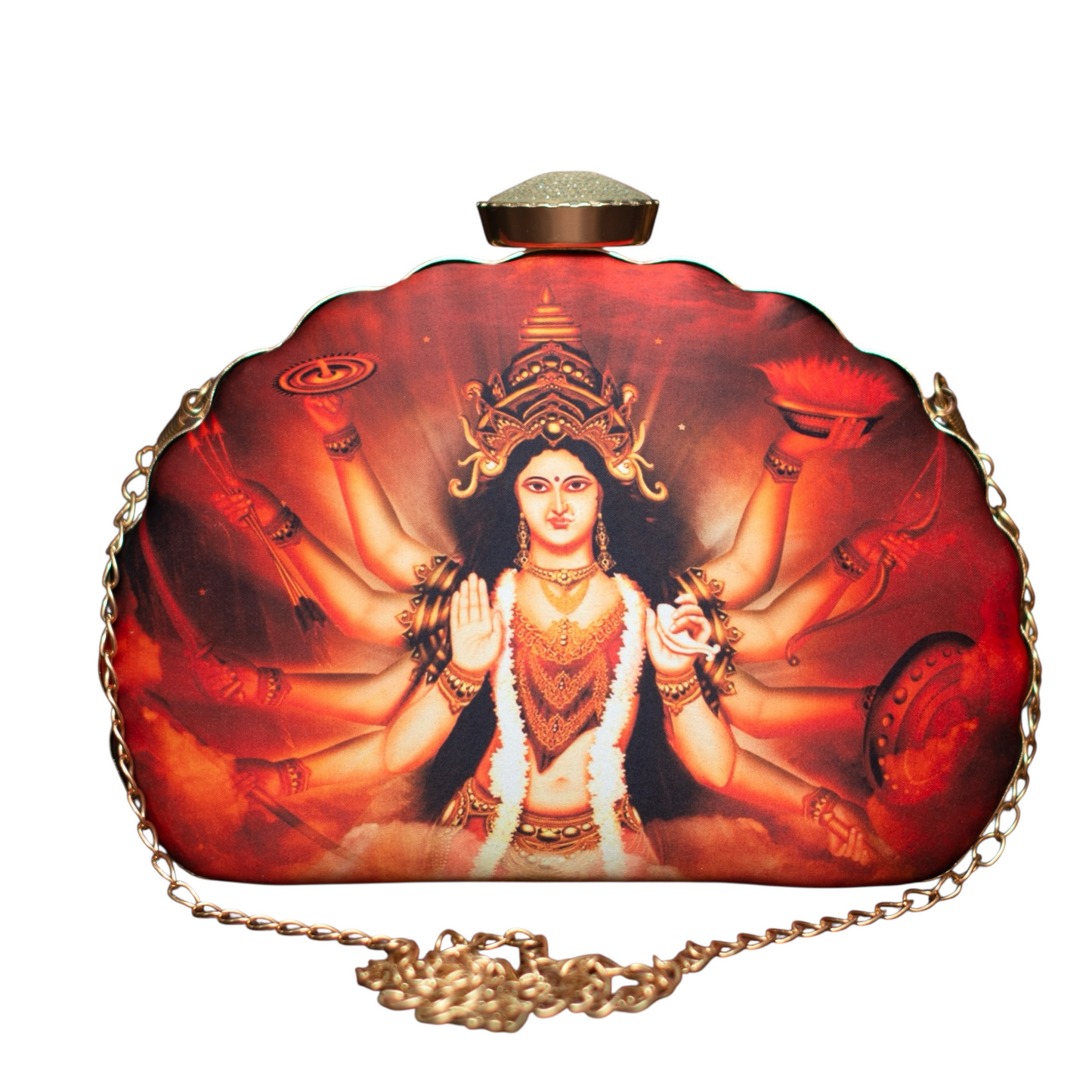 Maa Durga Printed Clutch