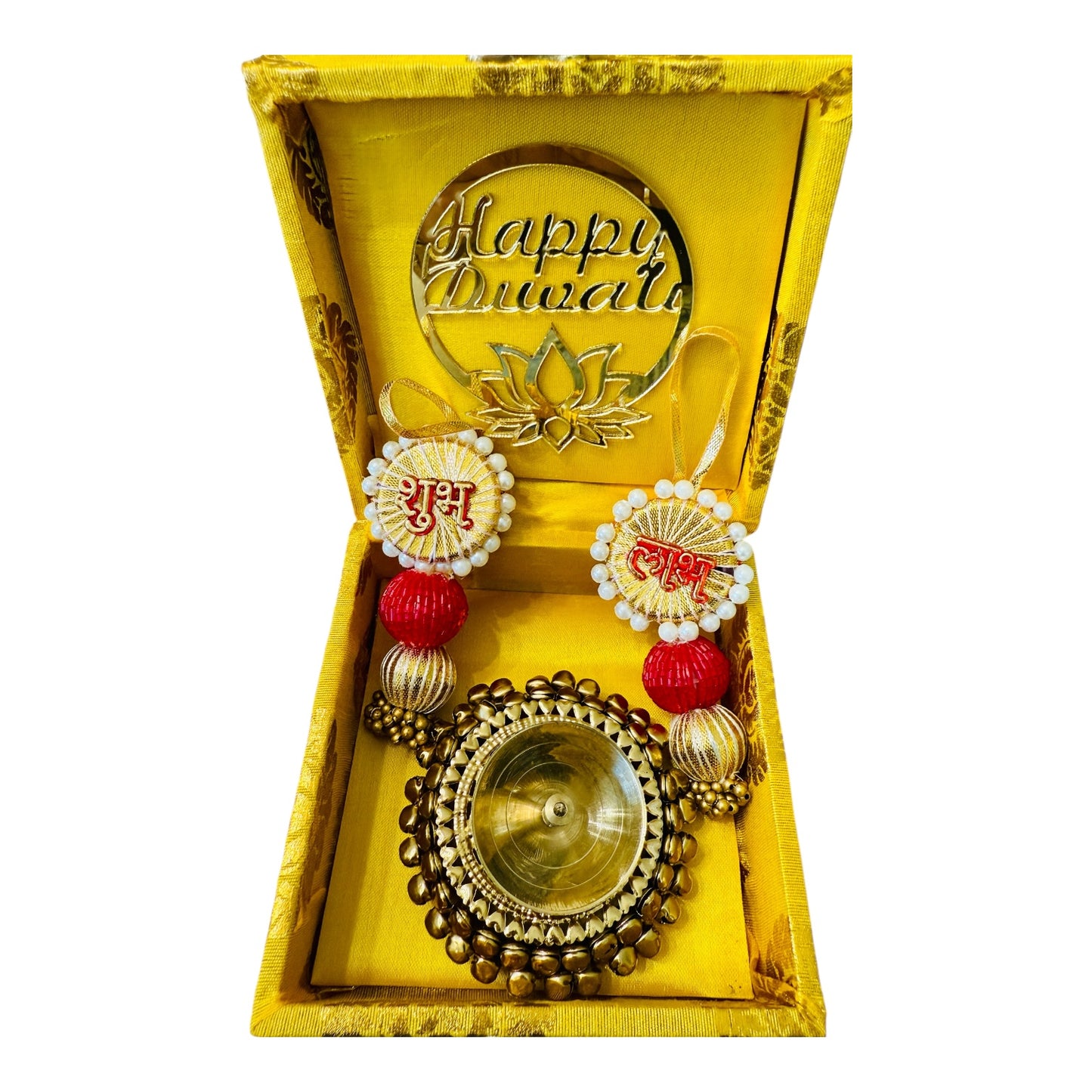 Ready-to-Gift Combos - Shubh Labh & Diyas in Gift Box & Happy Diwali Decal