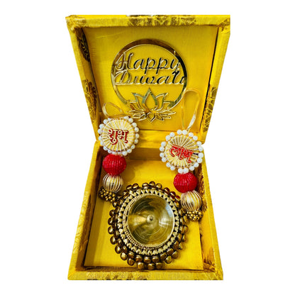 Ready-to-Gift Combos - Shubh Labh & Diyas in Gift Box & Happy Diwali Decal
