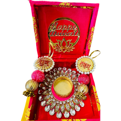 Ready-to-Gift Combos - Shubh Labh & Diyas in Gift Box & Happy Diwali Decal