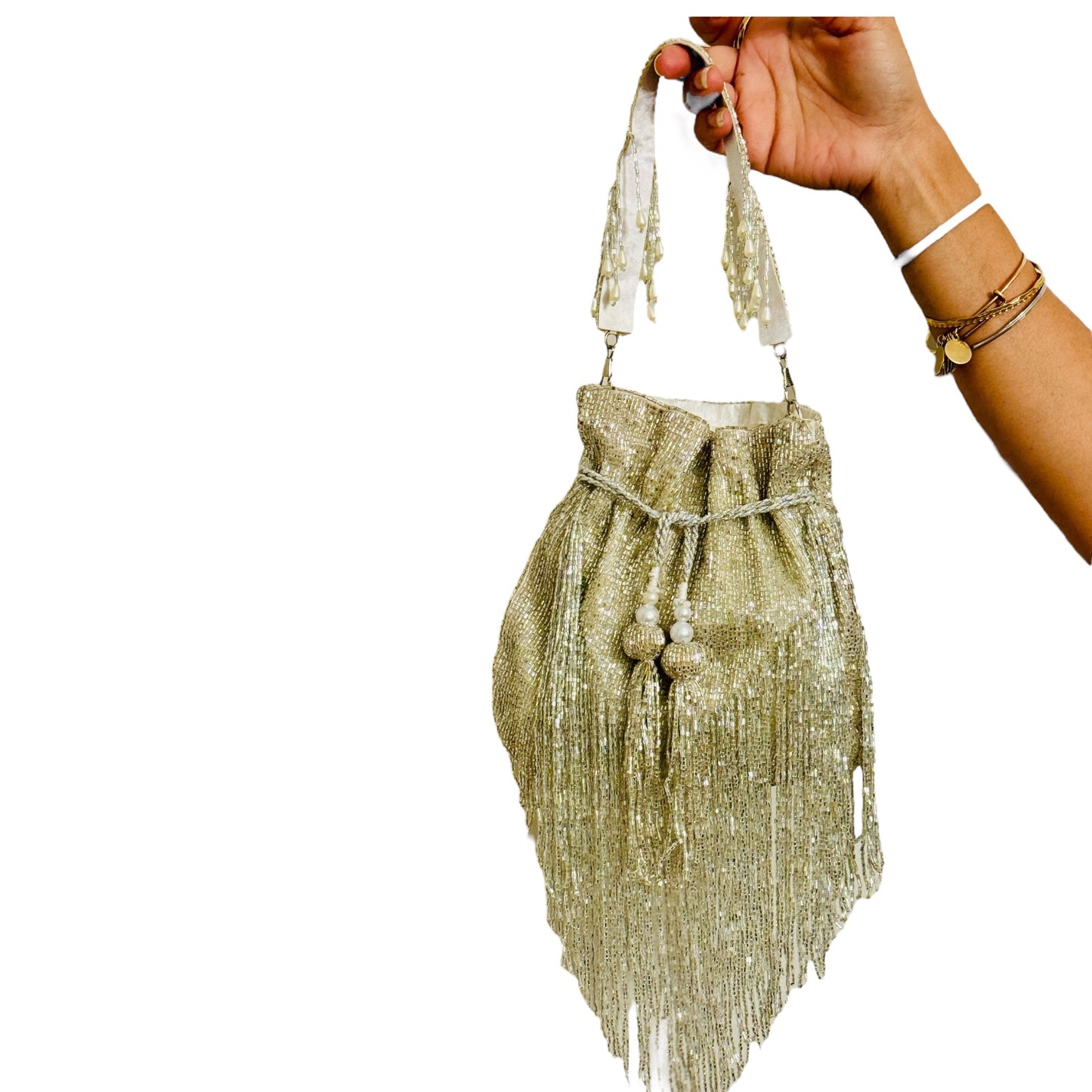 Shimmer Designer Potli Bags with Long Tassels
