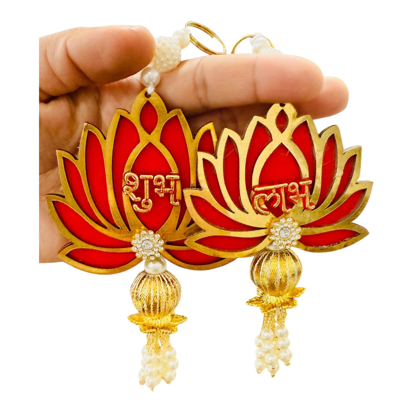 Lotus Theme Shubh Labh & Diya Combo
