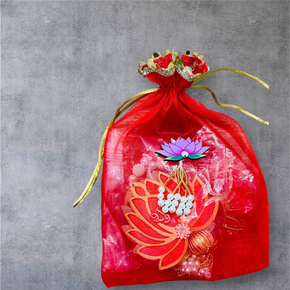 Lotus Theme Shubh Labh & Diya Combo