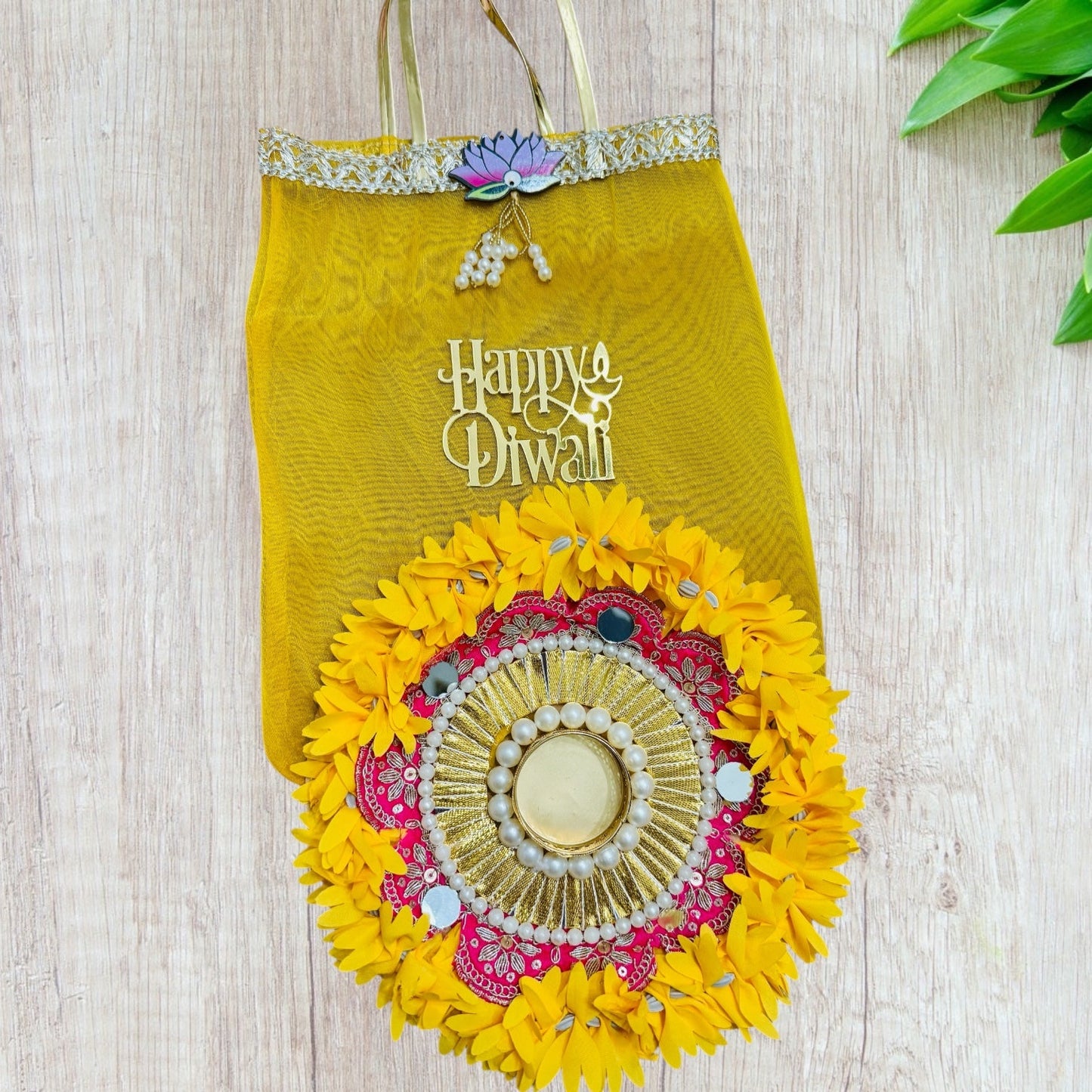 Rangoli Mat with Tissue Bag & Happy Diwali Cutout - Ready to Gift Diwali Gift