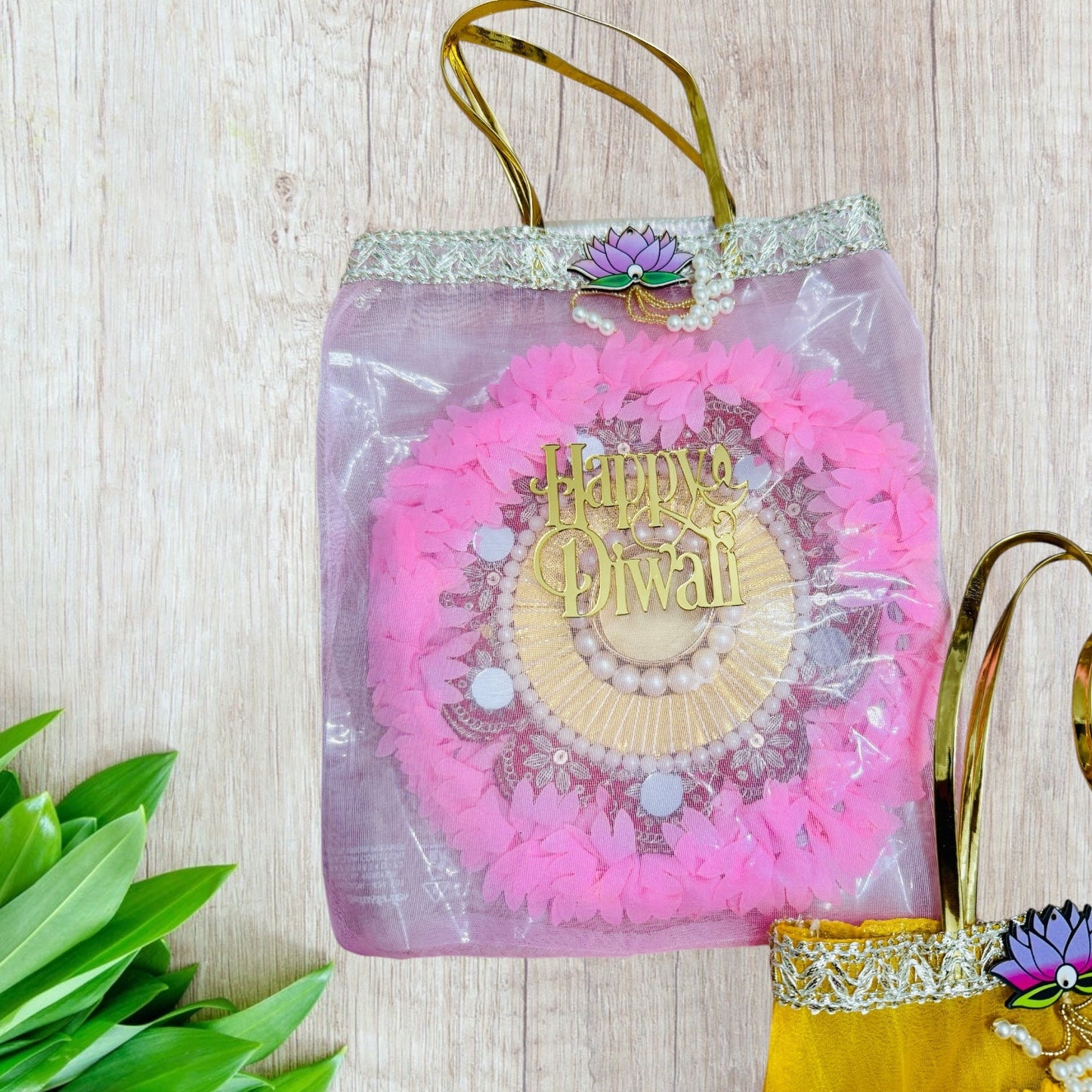 Rangoli Mat with Tissue Bag & Happy Diwali Cutout - Ready to Gift Diwali Gift