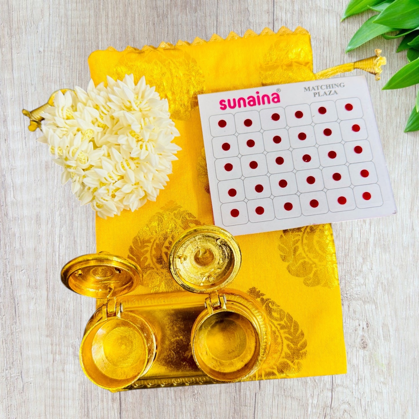 Gajra, Sindoor Dani & Bindi in Potli - Karwachauth/Mehendi Event Return Favors
