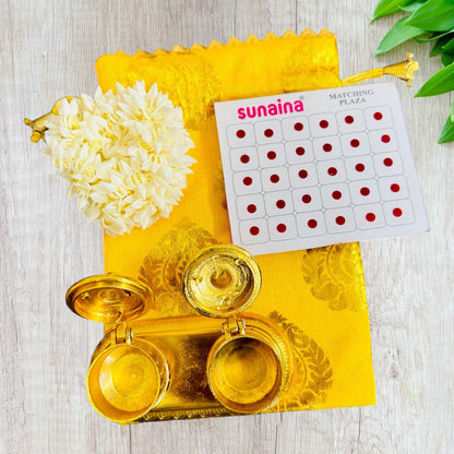 Gajra, Sindoor Dani & Bindi in Potli - Karwachauth/Mehendi Event Return Favors