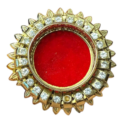 Diwali Gift - Diya with Kundan Laxmi Charan & Swastik in Gift box with Happy Diwali Decal