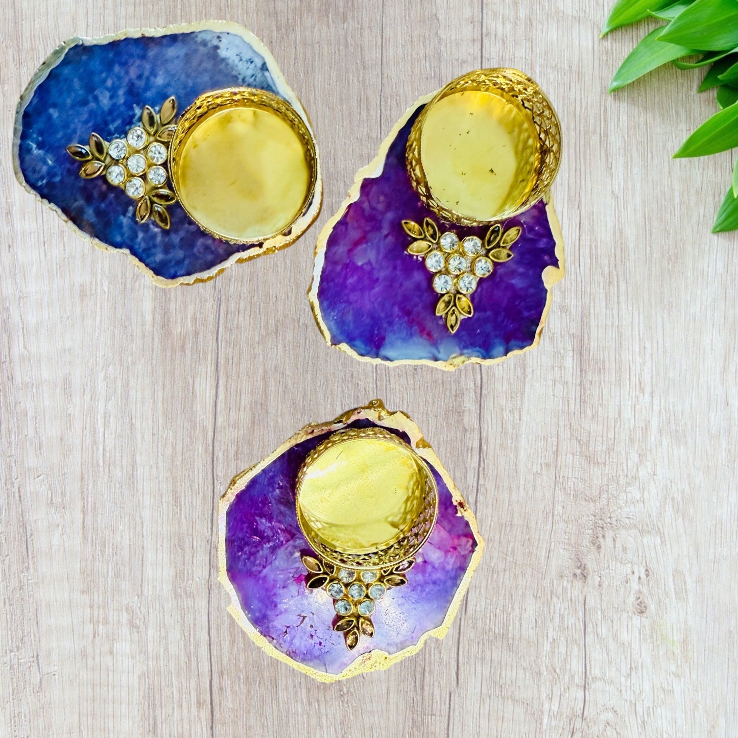 Designer Agate T Light Holder - Housewarming/Host Gift /Diwali Giff