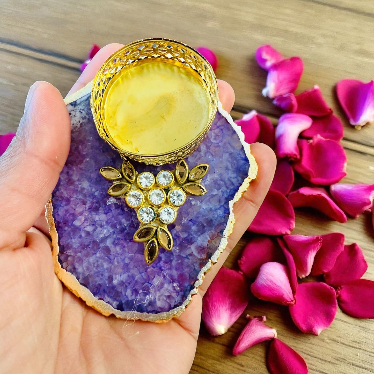 Designer Agate T Light Holder - Housewarming/Host Gift /Diwali Giff