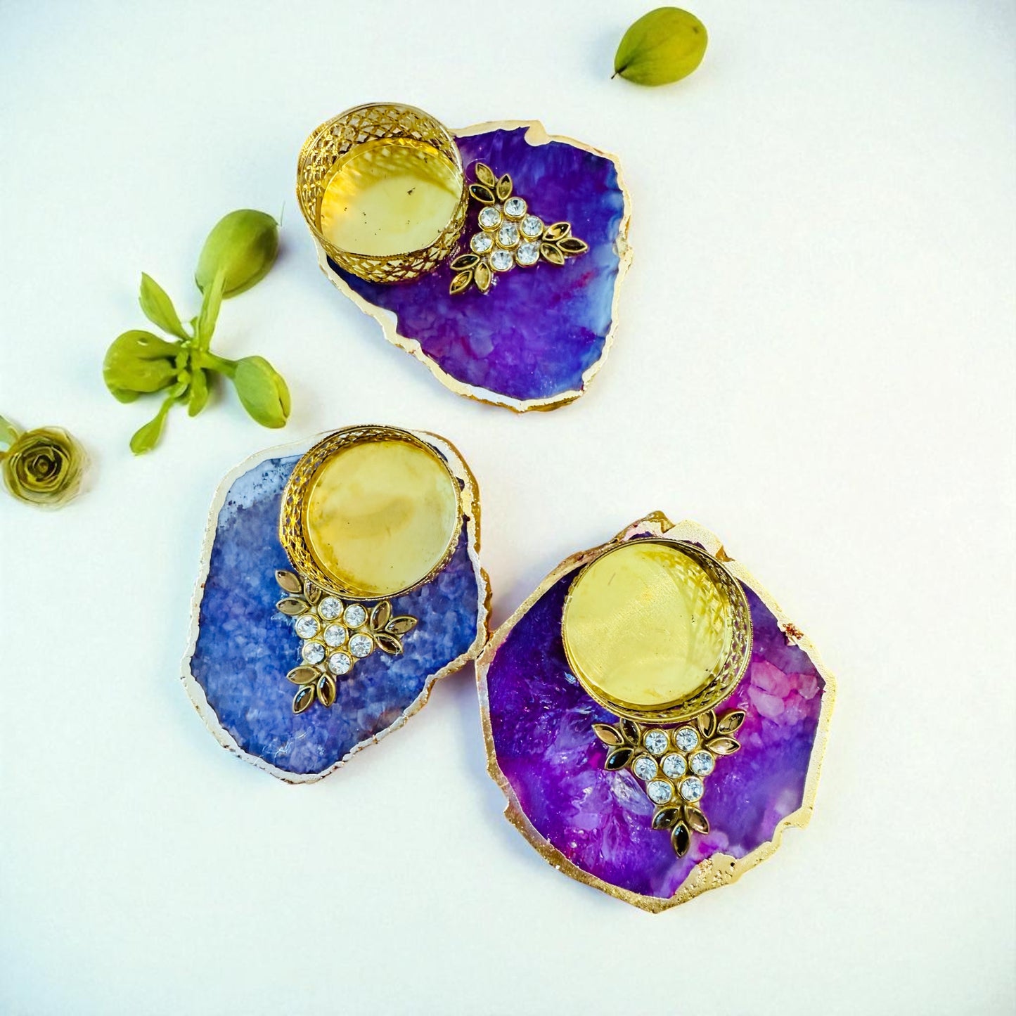 Designer Agate T Light Holder - Housewarming/Host Gift /Diwali Giff