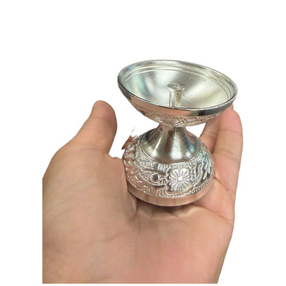 German Silver Pooja Thali Set in Velvet Box