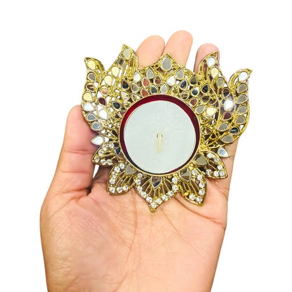 Handmade Designer Diyas in Box - 4 inches