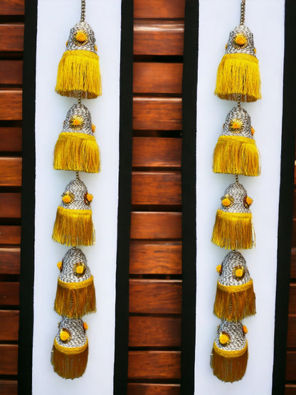 Cone Shape & Fringe Lari, Set of 2