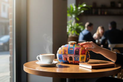 Designer Clutch with Portrait of Traditional Indian Architectural Windows & Doorways