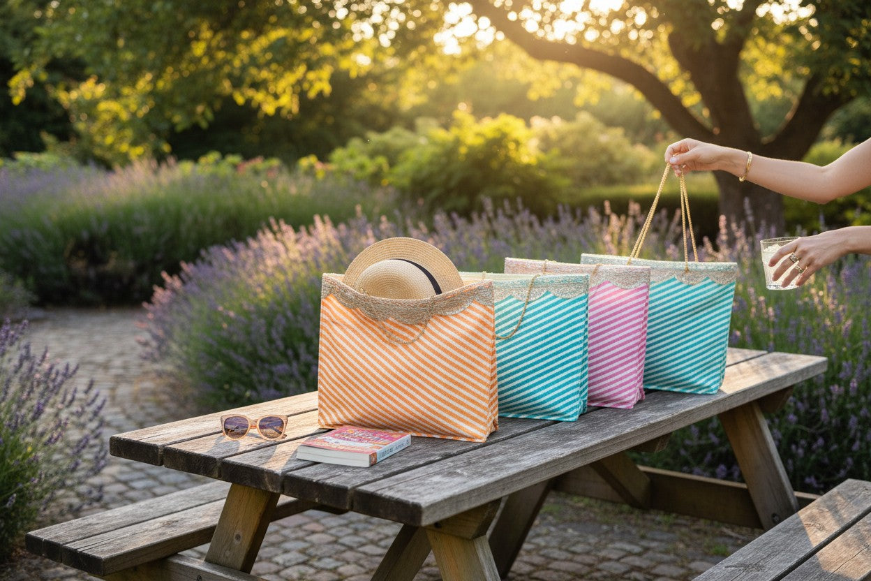 Big Lehariya Fabric Bags with Handle