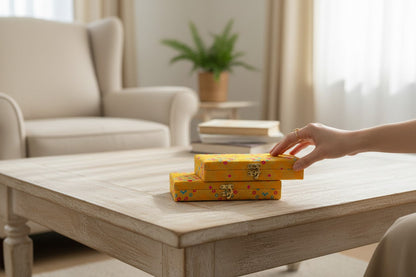 Assorted Brocade Gift Box, Set of 2