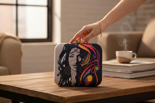 Multicolor Boho Women Printed Clutch
