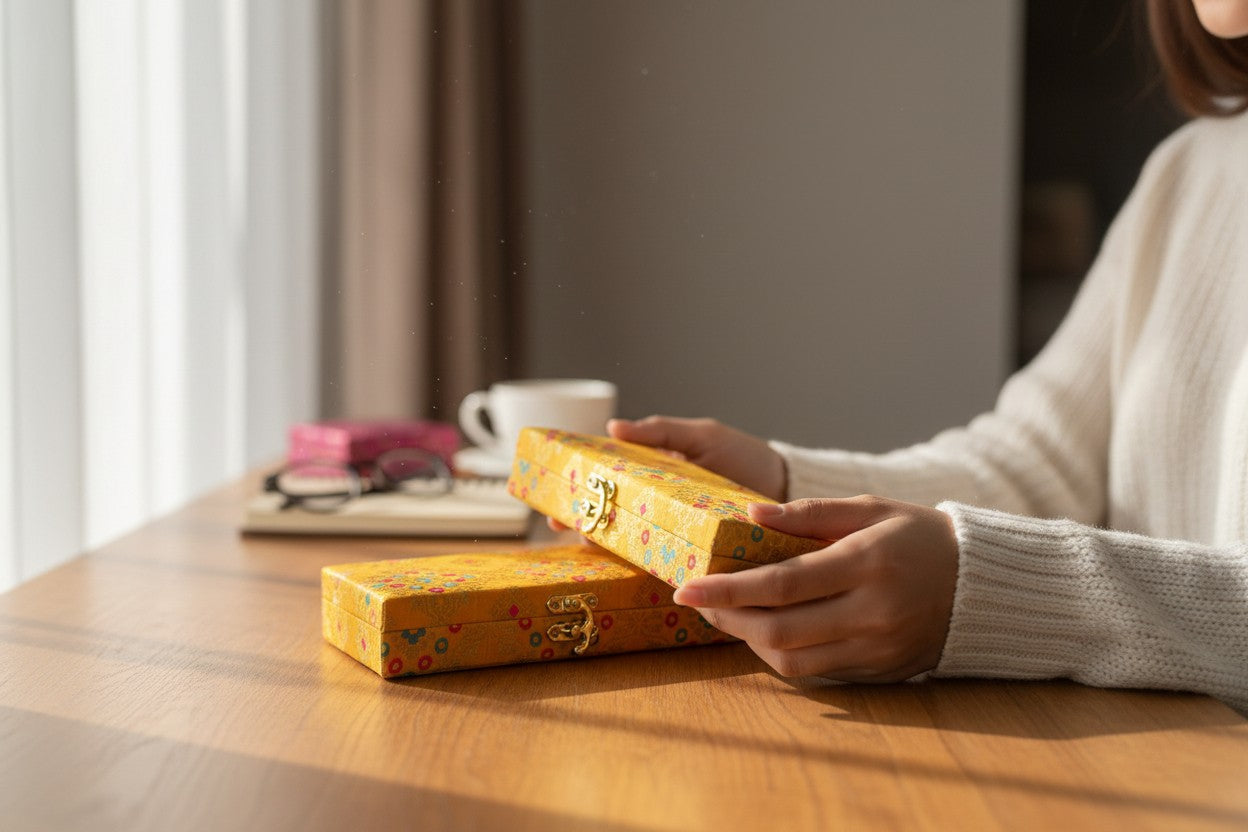 Assorted Brocade Gift Box, Set of 2