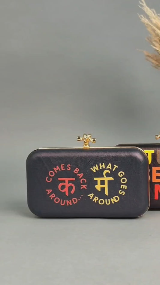 "Proper Patola" Printed Leatherette Clutch