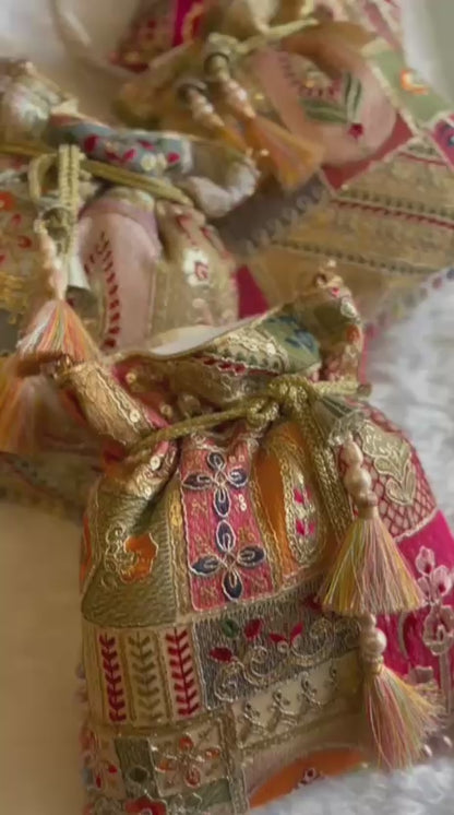 Multicolor Patchwork Embroidered Potli Bag